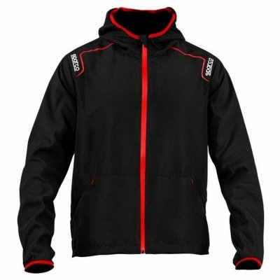 Tröja med huva Sparco S02405NR3L Svart Vindjacka