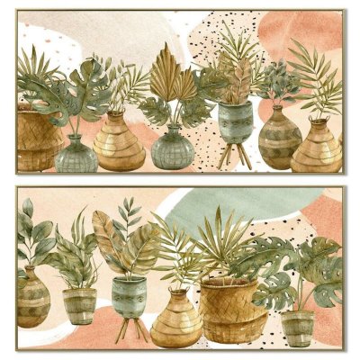 Tavla DKD Home Decor Kruka (103 x 3,5 x 53 cm) (2 antal)