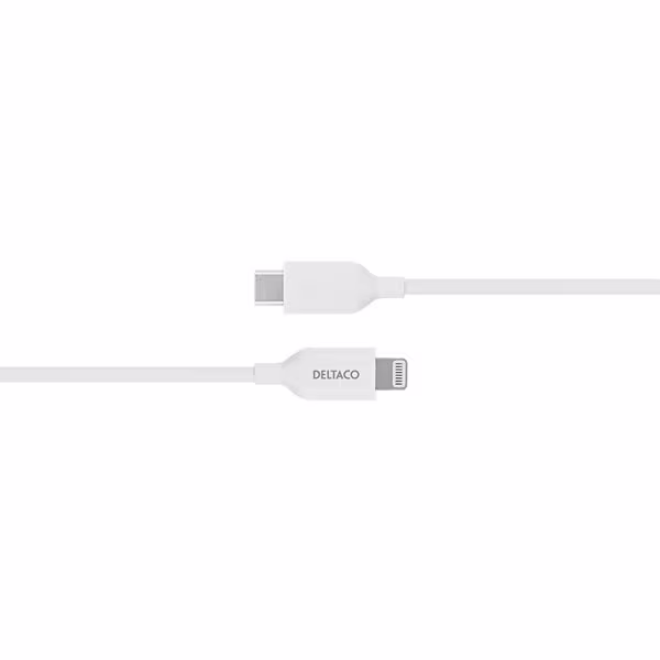 Deltaco USB-C till Lightning kabel/Iphone laddsladd, MFi C94, 1m, white