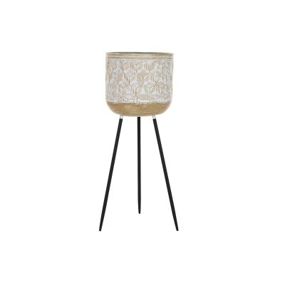 Kruka DKD Home Decor Metall Vit Dvobarvna (31 x 31 x 86 cm)