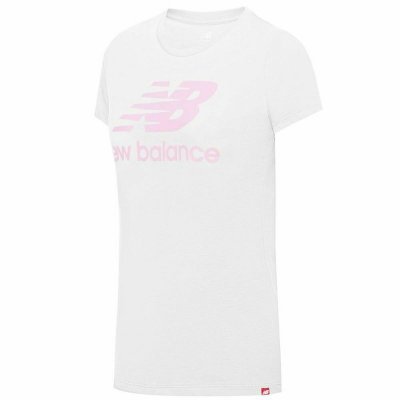 T-shirt med kortärm Dam New Balance Essentials Stacked Vit (Storlek: S)