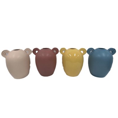 Vas DKD Home Decor Beige Blå Terrakota n Dolomite Senap Urban (15 x 12 x 15 cm) (4 antal)