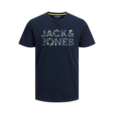 T-shirt med kortärm Herr JJNEON POP TEE SS CREW Jack & Jones 12221930 Marinblå (Storlek: L)