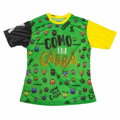 T-shirt med kortärm Herr Kamuabu Como Una Cabra Grön (Storlek: S)