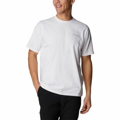 T-shirt med kortärm Herr Columbia Sun Trek Vit (Storlek: S)
