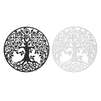 Väggdekoration DKD Home Decor Svart Träd Metall Vit Traditionell (100 x 1 x 100 cm) (2 antal)