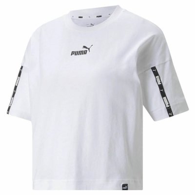 T-shirt med kortärm Dam Puma Power Tape Cropped Vit (Storlek: XS)