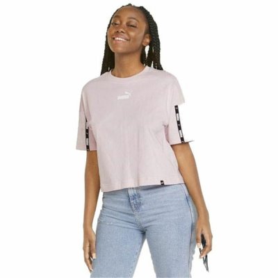 T-shirt med kortärm Dam Puma Power Tape Cropped Rosa (Storlek: M)