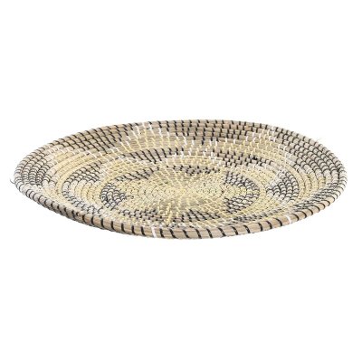 Bricka DKD Home Decor Naturell Svart Vit (50 x 50 x 7 cm)