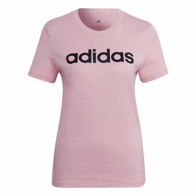 T-shirt med kortärm Dam Adidas Loungewear Essentials Slim Logo Rosa (Storlek: XS)