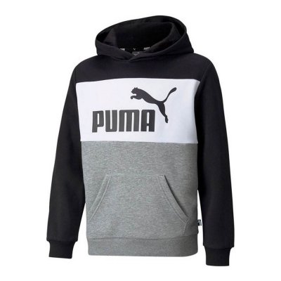 Tröja med huva Unisex Puma ESS+ Colorblock Hoodie Svart (Storlek: 5-6 år)