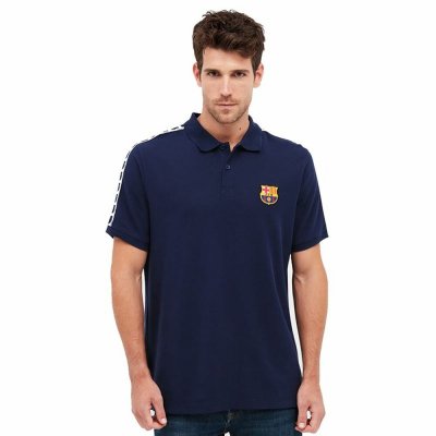 Polotröja kortärmad Herr F.C. Barcelona Marinblå (Storlek: L)