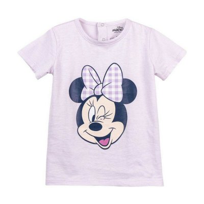 Barn T-shirt med kortärm Minnie Mouse Purpur (Storlek: 18 månader)