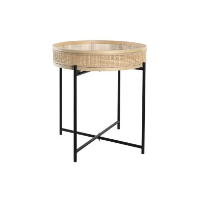 Kruka DKD Home Decor Naturell Svart Metall Rattan Skandinavisk (43 x 43 x 46 cm)