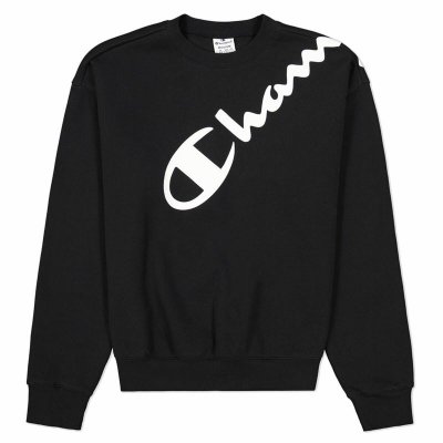Tröja utan huva Dam Champion Diagonal Logo Svart (Storlek: M)