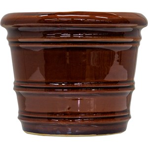 Kruka Brun med ränder, D15 cm