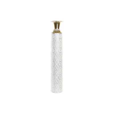 Vas DKD Home Decor Gyllene Metall Vit Orientalisk (15,5 x 15,5 x 90,5 cm)
