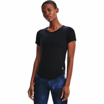 Sporttröja med ärmar Under Armour Svart (XS)