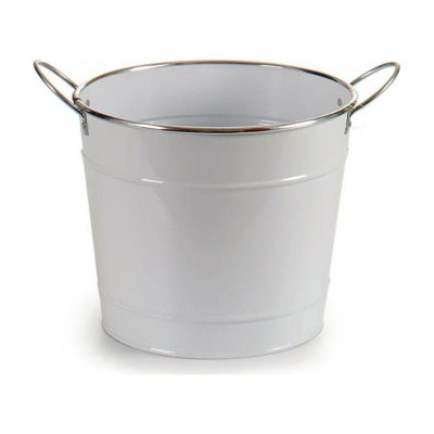 Kruka Med handtag Silvrig Metall Vit (23 x 19,5 x 30,5 cm)