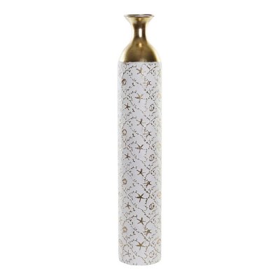 Vas DKD Home Decor Vit Metall Indier (14 x 14 x 76 cm)