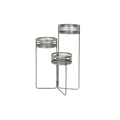 Kruka DKD Home Decor 3 i 1 Grå Metall Järn Loft (47 x 35 x 72 cm)