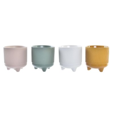 Kruka DKD Home Decor Stengods 4 antal (13,3 x 13,3 x 14 cm)