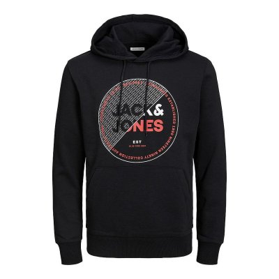 Tröja med huva Herr Jack & Jones JJRALF SWEAT HOOD 12222897 Svart (Storlek: S)