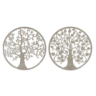 Väggdekoration DKD Home Decor Träd Metall (2 pcs) (60 x 1 x 60 cm)