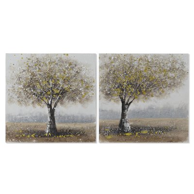 Tavla DKD Home Decor Träd (50 x 2,5 x 50 cm) (2 antal)