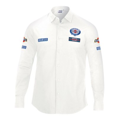 Skjorta med lång ärm Herr Sparco Martini Racing Storlek M Vit