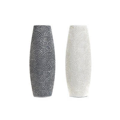 Vas DKD Home Decor Grå Beige Harts Orientalisk (17 x 7 x 46 cm) (2 antal)