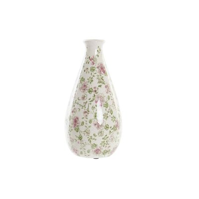 Vas DKD Home Decor Vit Grön Rödbrun Stengods Shabby Chic (13 x 13 x 26 cm)