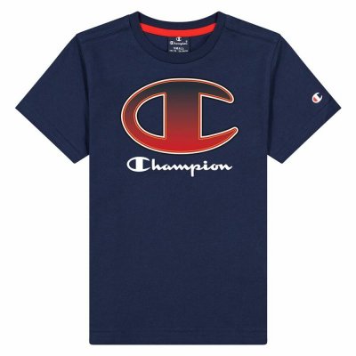 T-shirt med kortärm Champion Crewneck T-Shirt B Marinblå (Storlek: 7-8 år)