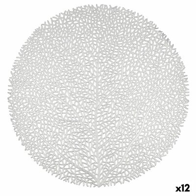Underlägg Quid Habitat Träd Silvrig Textil (38 cm) (Pack 12x)