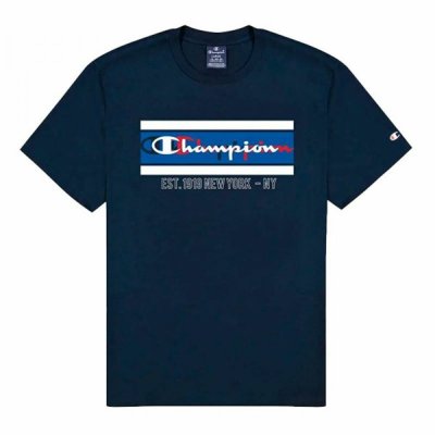 T-shirt med kortärm Herr Champion New York Mörkblå (Storlek: S)