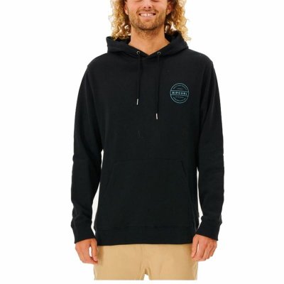 Tröja med huva Herr Rip Curl Re Entry Svart (Storlek: M)