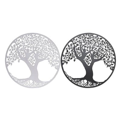 Väggdekoration DKD Home Decor Träd Metall (2 antal) (60 x 1 x 60 cm)