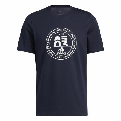 T-shirt med kortärm Herr Adidas Embroidered GT Svart (Storlek: S)
