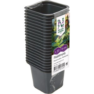 Plastkruka Nelson Garden Fyrkantig 9 cm, 20-pack