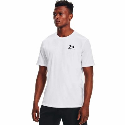 Sporttröja med ärmar Under Armour Sportstyle Left Chest Vit (Storlek: S)