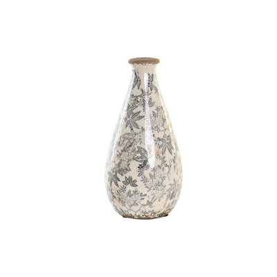 Vas DKD Home Decor Keramik Grå Vit (13 x 13 x 26 cm)