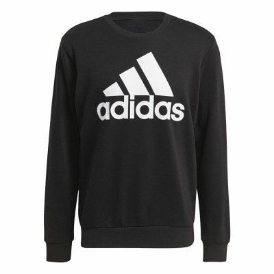 Tröja utan huva Herr Adidas Essentials Big Logo Svart (Storlek: M)