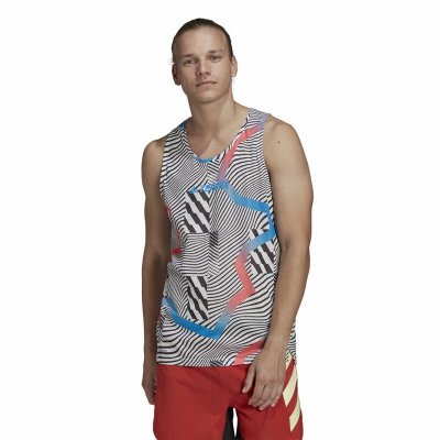 Ärmlös sporttröja Herr Adidas Terrex Agravic Vit (Storlek: S)