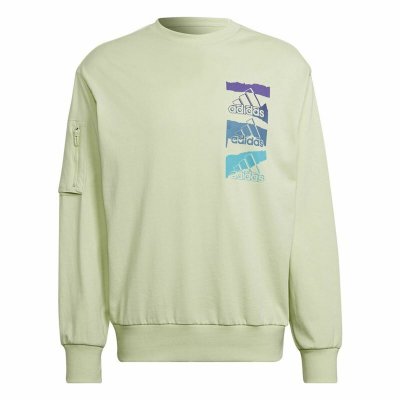 Tröja utan huva Herr Adidas Essentials Brandlove Grön (Storlek: M)