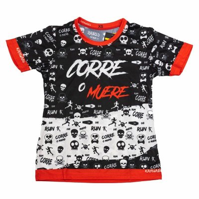 T-shirt med kortärm Herr Kamuabu Corre o Muere Multicolour (Storlek: M)