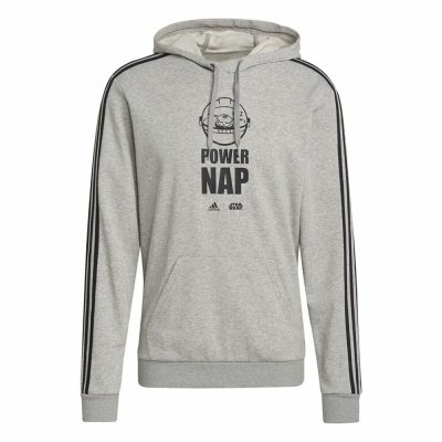 Tröja med huva Herr Adidas X Star Wars: The Mandalorian Ljusgrå (Storlek: L)