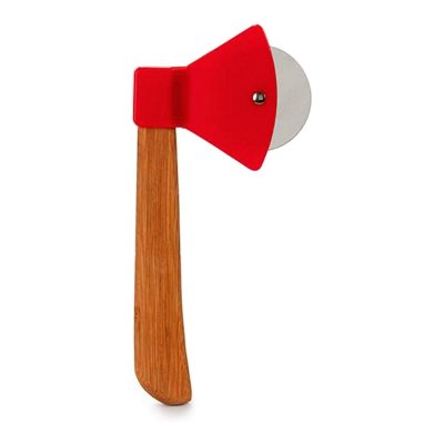 Pizzakniv Yxa Röd Brun Rostfritt stål Bambu polypropen (21,7 x 2 x 10 cm)