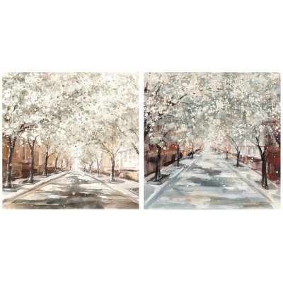 Tavla DKD Home Decor Träd (100 x 3,7 x 100 cm) (2 antal)