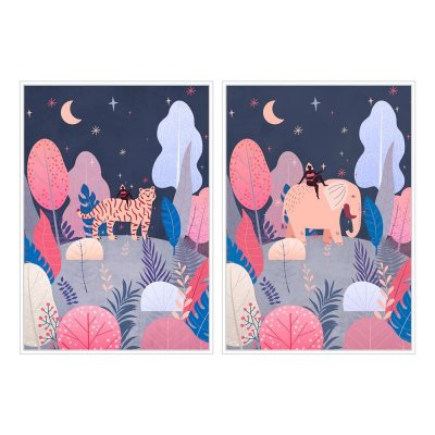 Tavla DKD Home Decor Träd (53 x 4,3 x 73 cm) (2 antal)