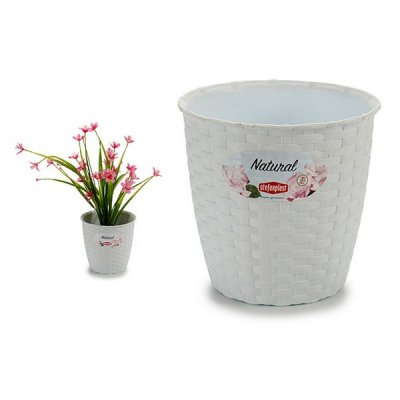 Kruka Vit Plast (14 x 12,5 x 14 cm) (14 x 13 x 14 cm)